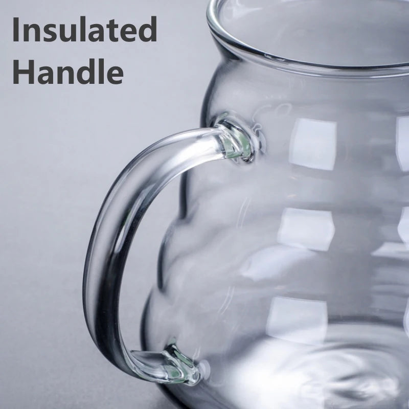 Heat Resistant Clear Glass Coffee Pot 360/600/800ml with Lid Pour over Espresso Maker Sharing Kettle Espresso Maker Accessories