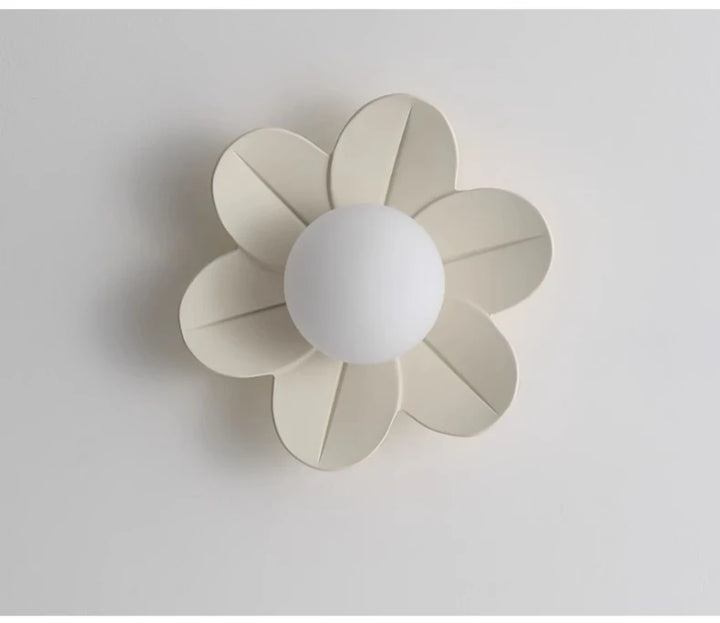 Petal Flower Wall Lamps for Children's Room Princess Bedroom Girl's Bedside Light Romantic LED Glass Flower Design Nursery Lighting