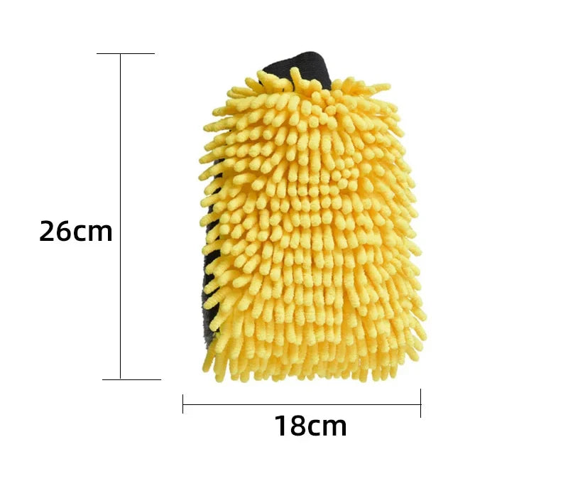 Microfiber Chenille Car Wash Gloves Scratch-Free Double-Sided Coral Velvet Sponge for Auto Cleaning Detailing Tool