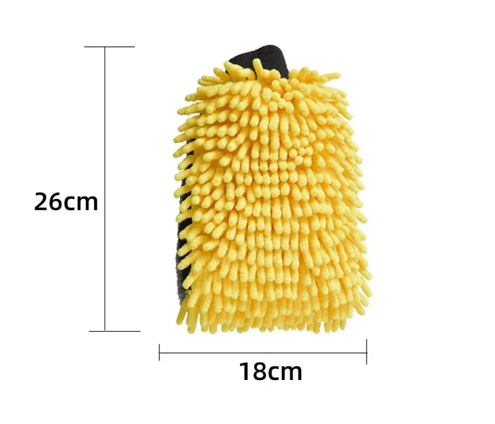 Microfiber Chenille Car Wash Gloves Scratch-Free Double-Sided Coral Velvet Sponge for Auto Cleaning Detailing Tool