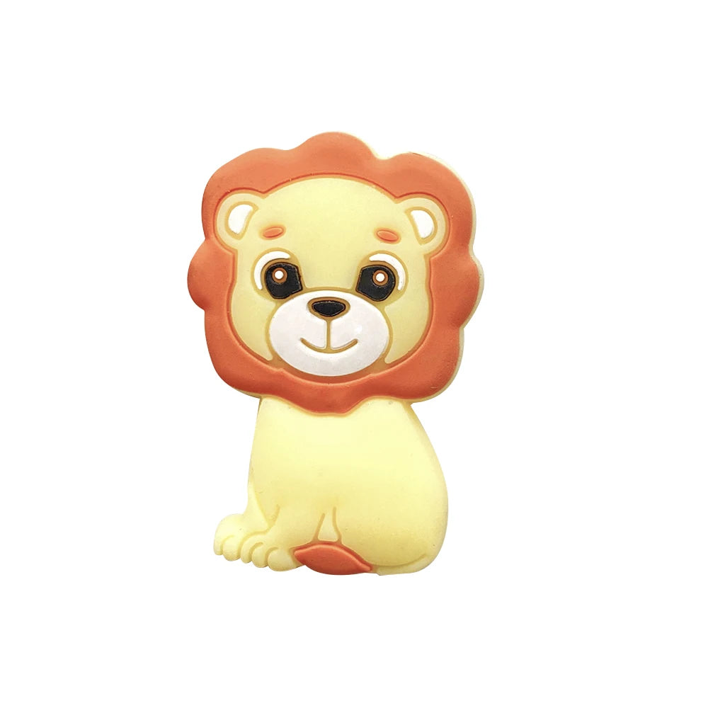 Lion Baby Teether Set – 1/3/10pcs Silicone Beads & Pacifier Chain