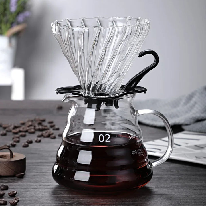 Heat Resistant Clear Glass Coffee Pot 360/600/800ml with Lid Pour over Espresso Maker Sharing Kettle Espresso Maker Accessories