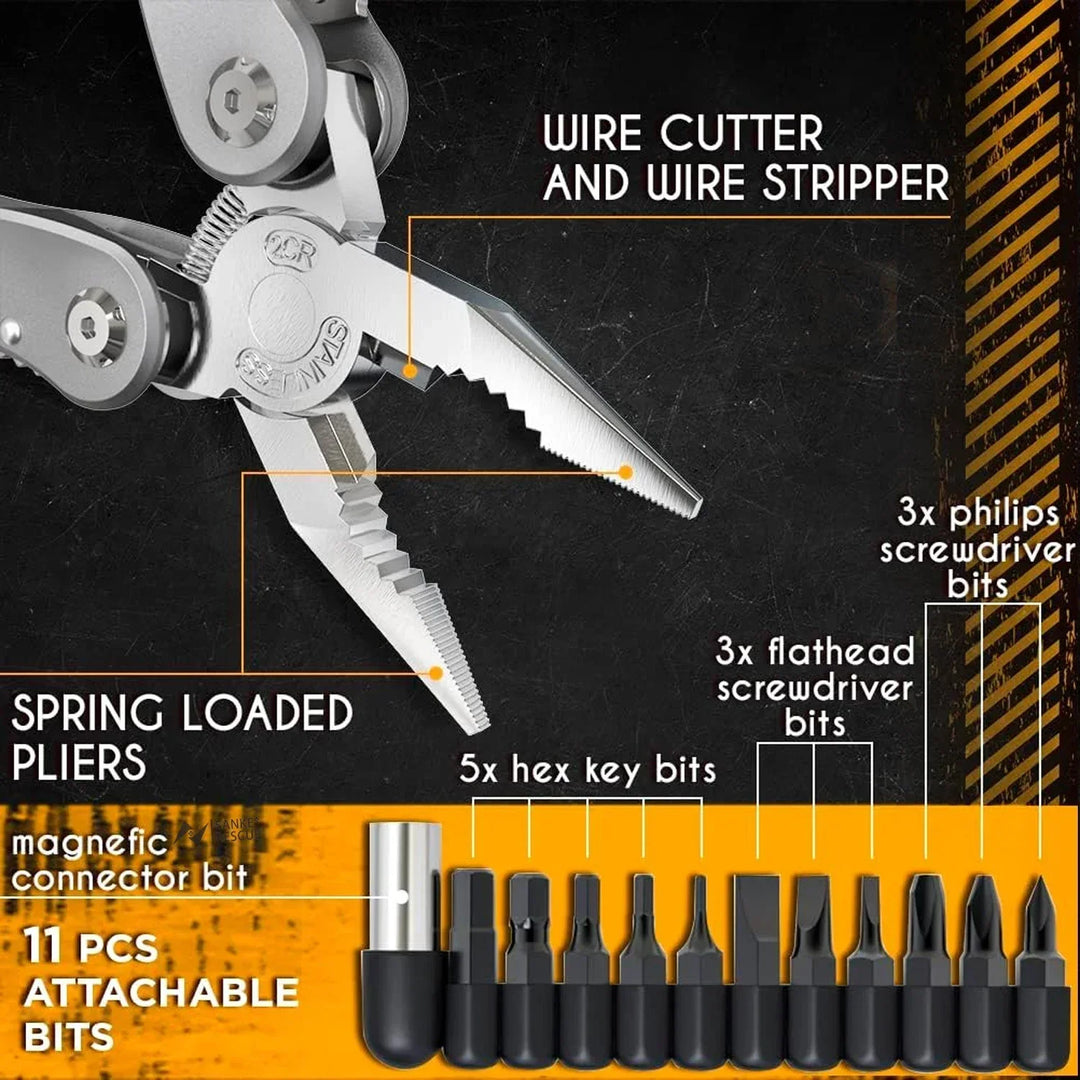 24-in-1 Multifunctional Universal Diagonal Pliers for Electricians Anti-Slip Durable Wire Cutters Professional Repair Tools