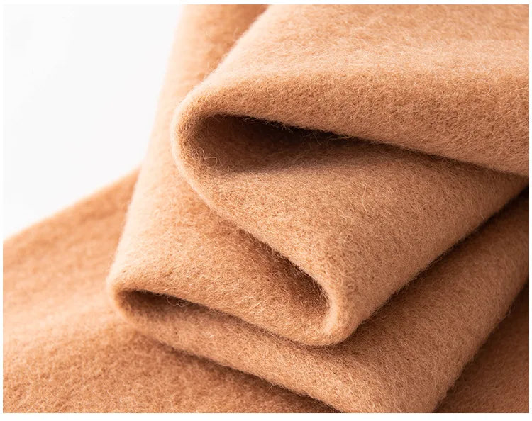 Ladies 100% Pure Wool Scarf Versatile Simple Design Warm Solid Color Shawl for Autumn Winter Commute