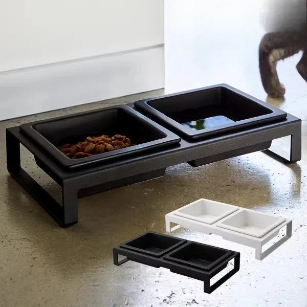 Cat plate double bowl cat pet supplies