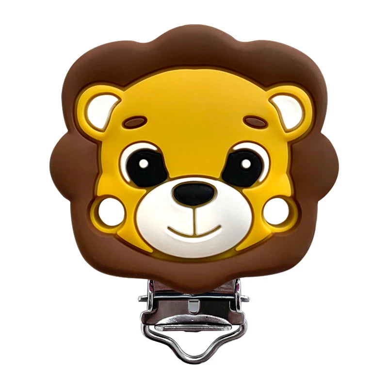 Lion Baby Teether Set – 1/3/10pcs Silicone Beads & Pacifier Chain