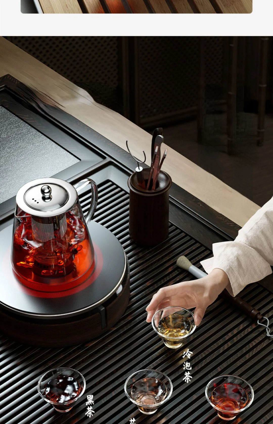 Heat Resistant Glass Teapot 401-500ml with Stainless Steel Tea Strainer Infuser Kung Fu Tea Set for Puer Oolong Flower Kettle