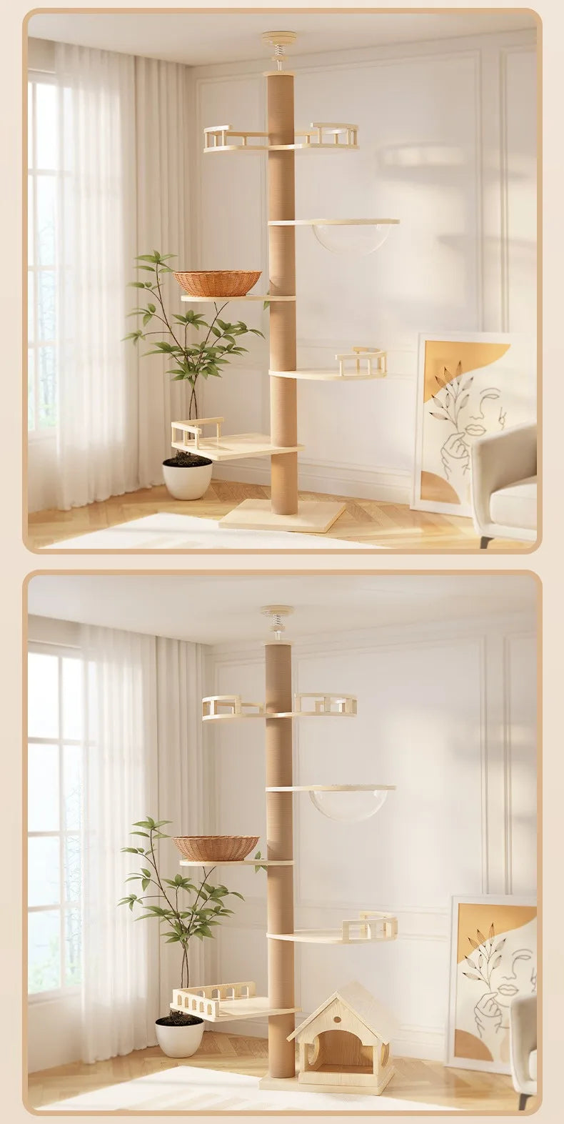 YXT Cat Tree – Floor-to-Ceiling Tower with Nest & Perch