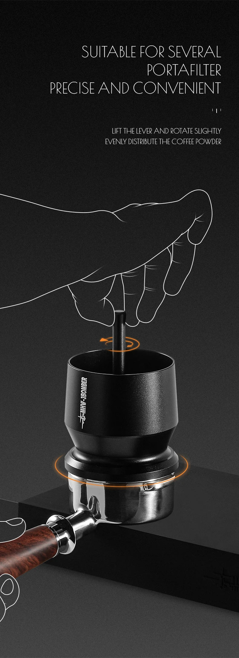 MHW-3BOMBER Espresso Dosing Cup with Stirrer