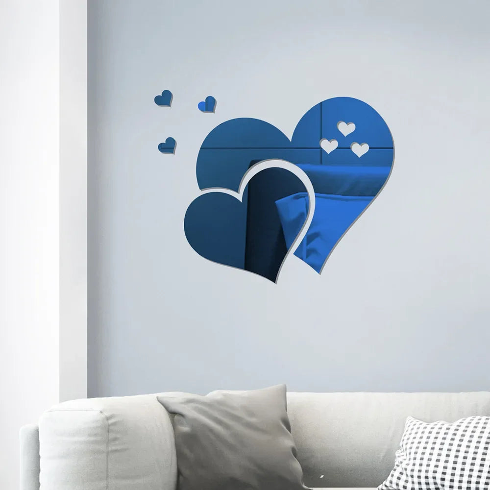 Acrylic Heart Wall Stickers – Self-Adhesive LOVE Decals for Wedding & Home Decor