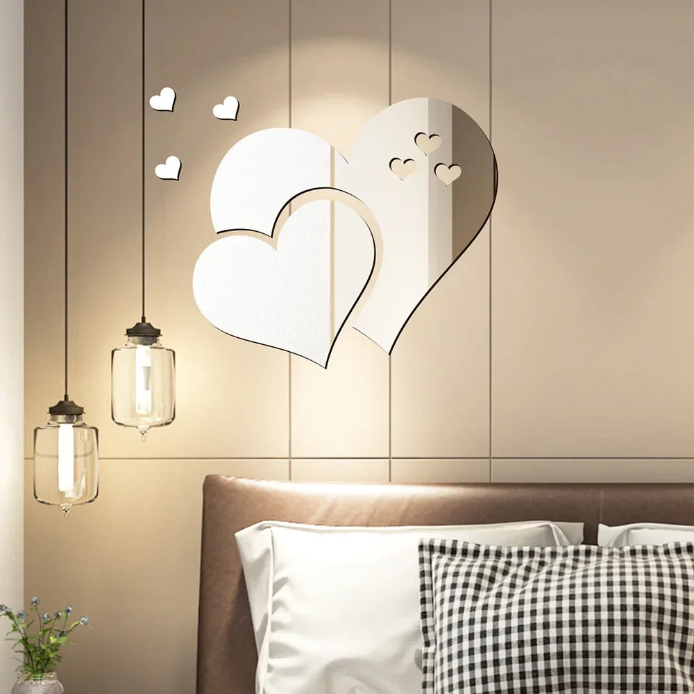 Acrylic Heart Wall Stickers – Self-Adhesive LOVE Decals for Wedding & Home Decor