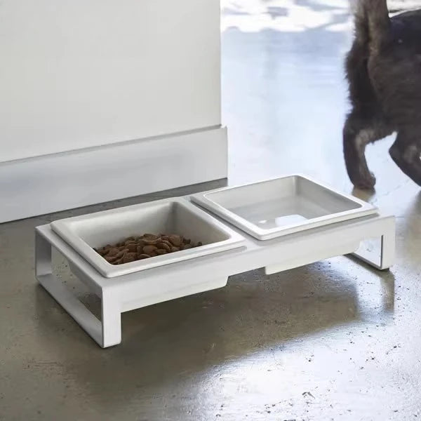 Cat plate double bowl cat pet supplies