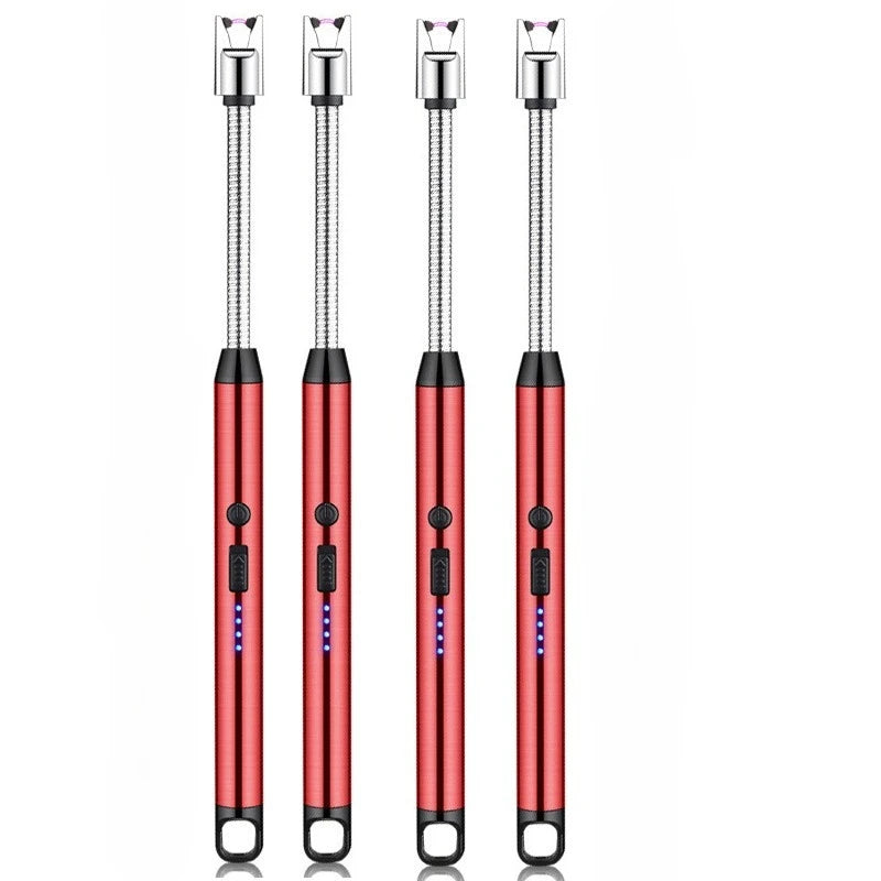 4PC USB Rechargeable Arc Lighters – 360° Flameless Windproof for Candles, BBQ & Camping