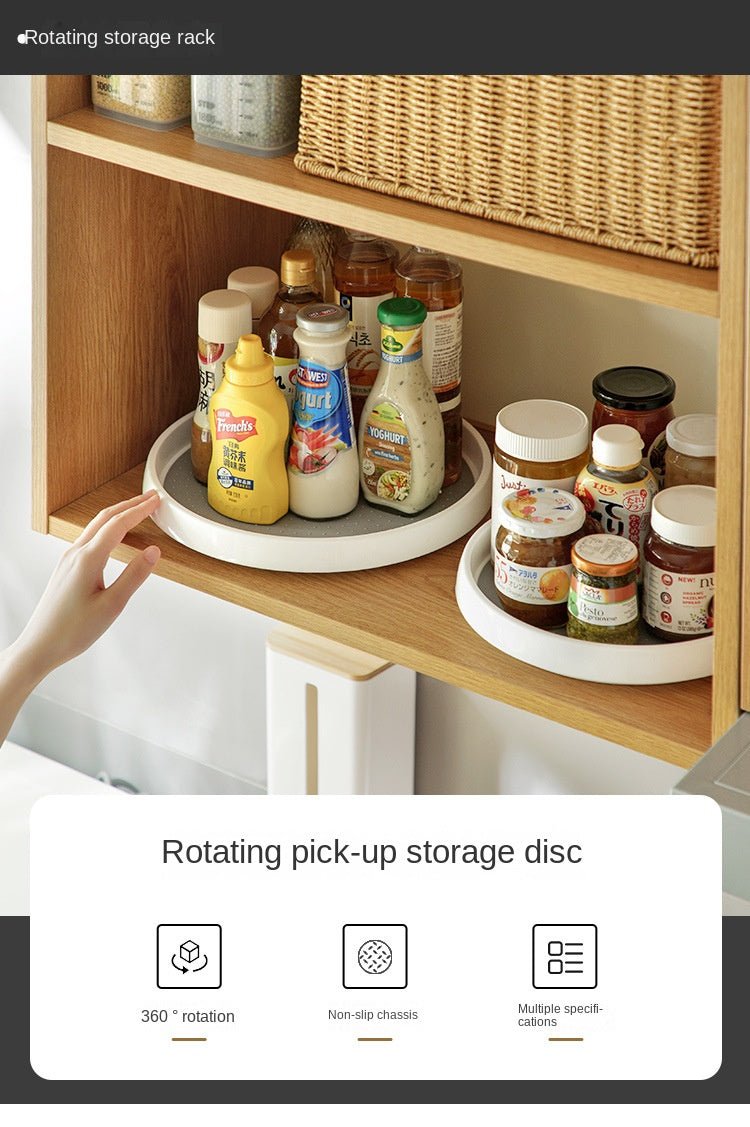 360° Rotating Spice Rack – Anti-Slip Round Organizer for Kitchen & Cabinet (1/4Pcs)