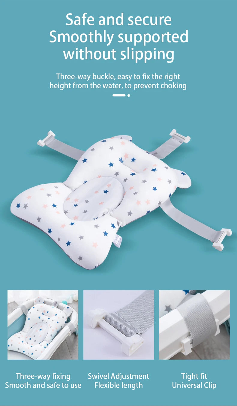 Baby Bath Support Pad – Foldable, Floating & Adjustable Cushion for Newborns