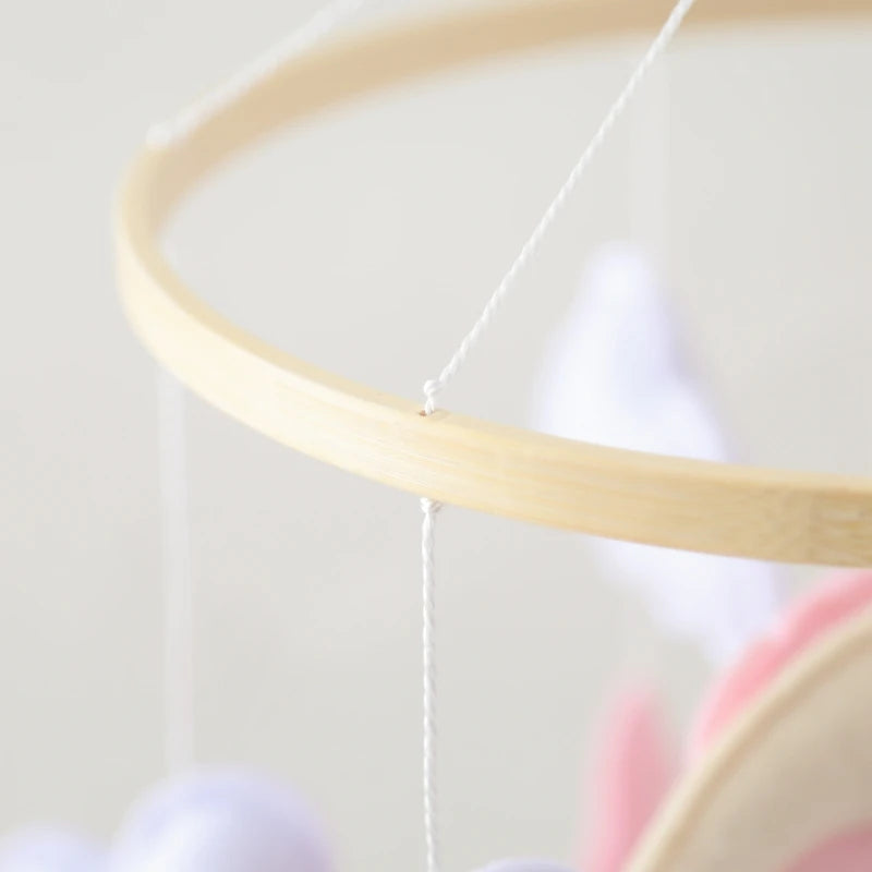 Cartoon Bear Crib Mobile – Soft Felt Music Bell for Newborns