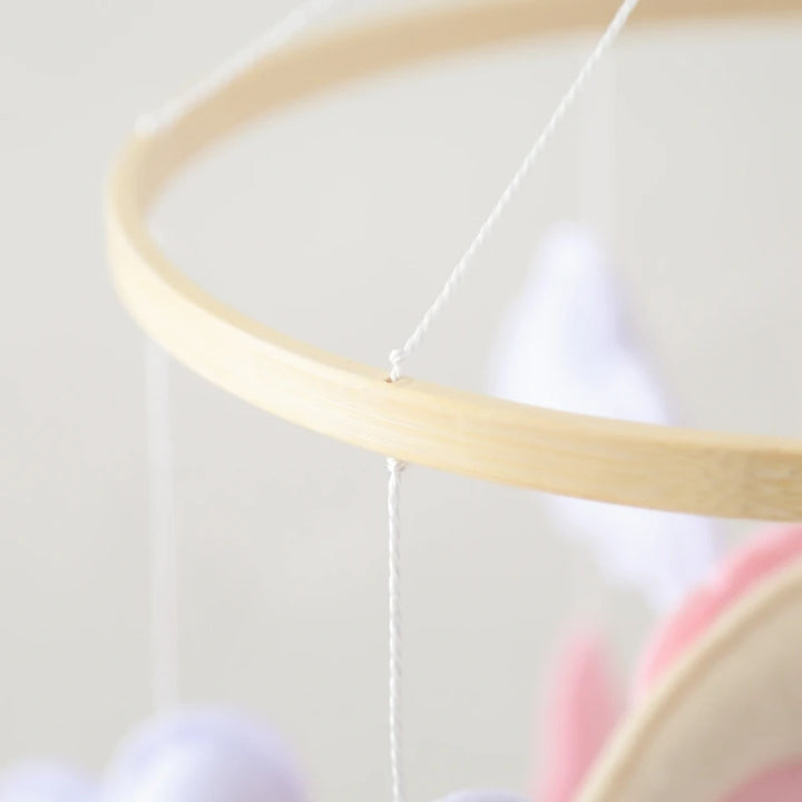 Cartoon Bear Crib Mobile – Soft Felt Music Bell for Newborns