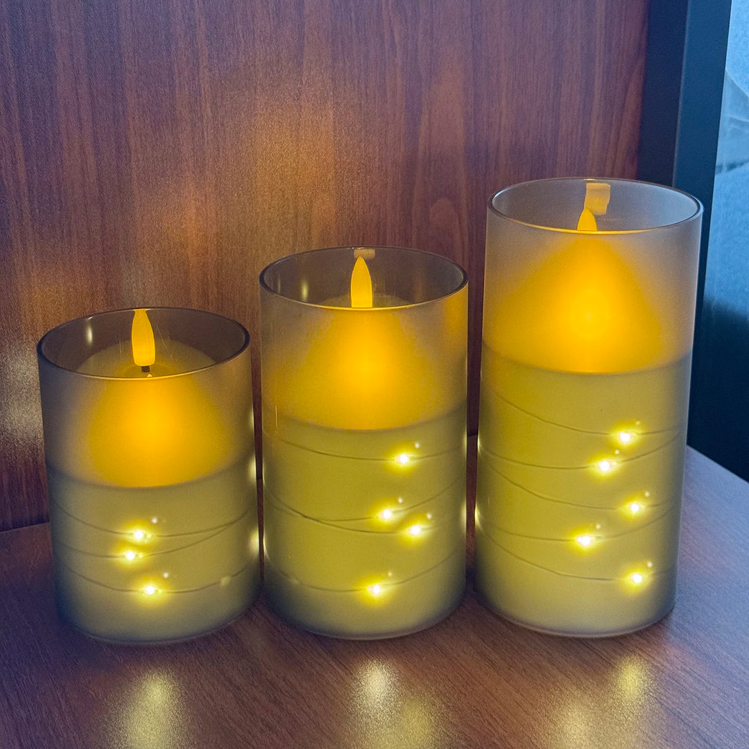 LED Acrylic Candle Set – Remote-Controlled Flameless Lights with Timer for Christmas & Weddings