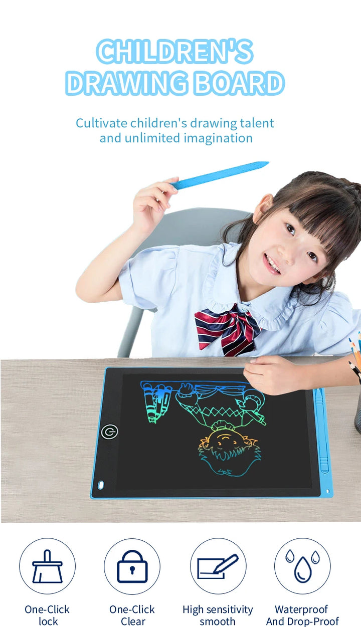 6.5/8.5/10/12 Inch LCD Drawing Tablet for Kids, Rechargeable Erasable Board with Pen, Travel Educational Toy Gift for Boys Girls
