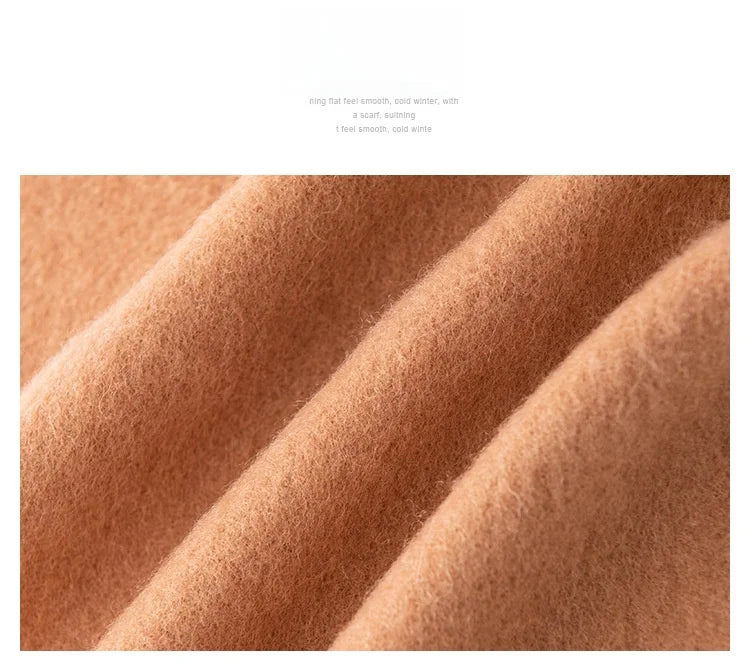 Ladies 100% Pure Wool Scarf Versatile Simple Design Warm Solid Color Shawl for Autumn Winter Commute