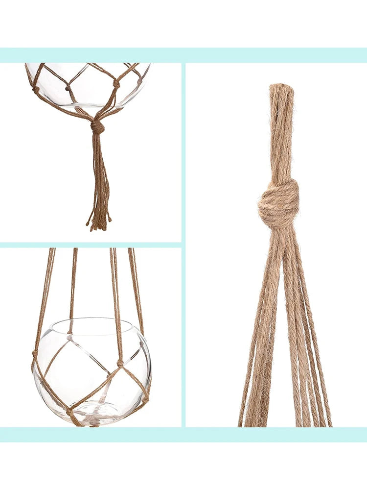 Hand-Woven Cotton Rope Plant Hanger – Indoor & Outdoor Boho Wall Decor