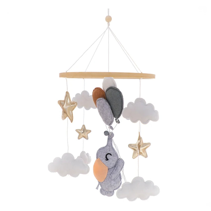 Cartoon Bear Crib Mobile – Soft Felt Music Bell for Newborns