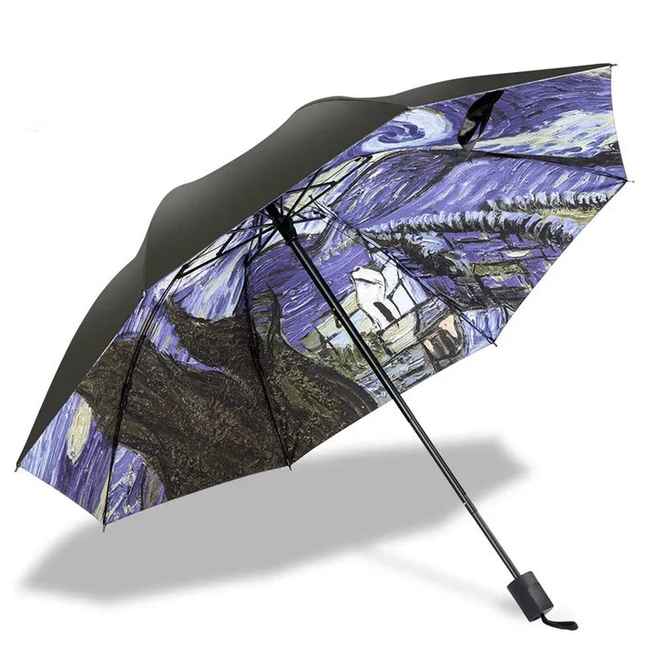 Blue Sky Umbrella – Anti-UV Folding Parasol with Cloud Print for Men & Women