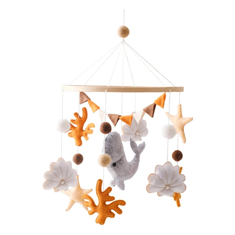 Cartoon Bear Crib Mobile – Soft Felt Music Bell for Newborns