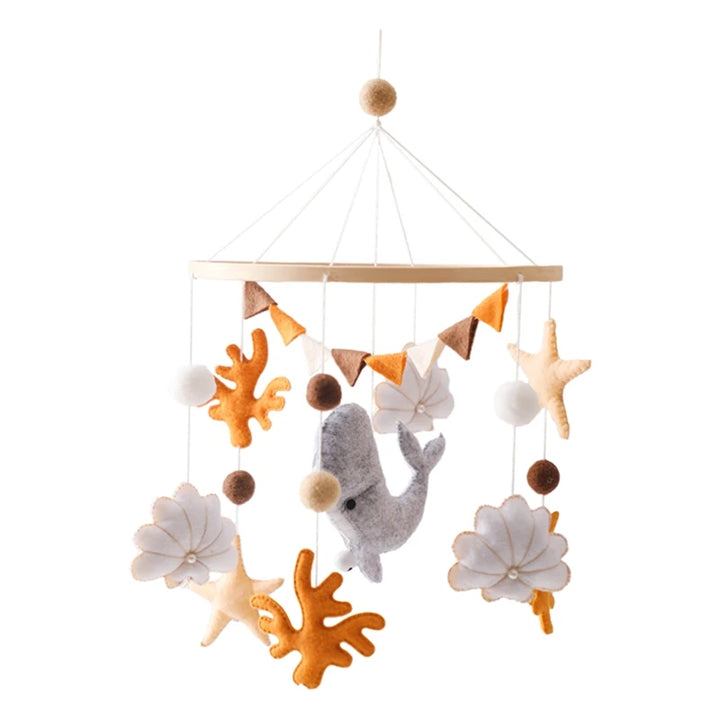 Cartoon Bear Crib Mobile – Soft Felt Music Bell for Newborns