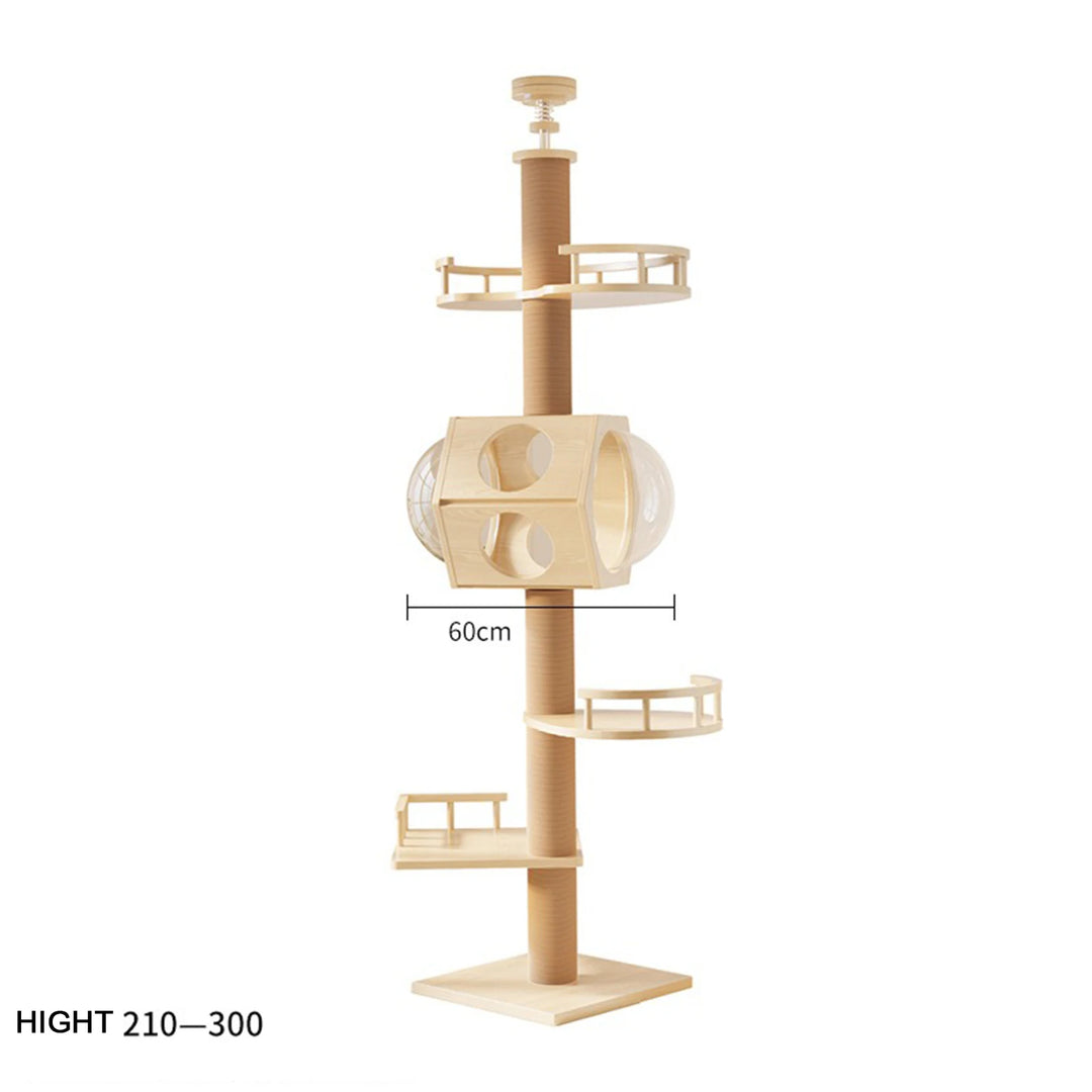 YXT Cat Tree – Floor-to-Ceiling Tower with Nest & Perch
