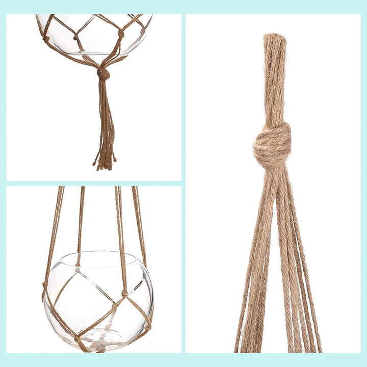 Hand-Woven Cotton Rope Plant Hanger – Indoor & Outdoor Boho Wall Decor