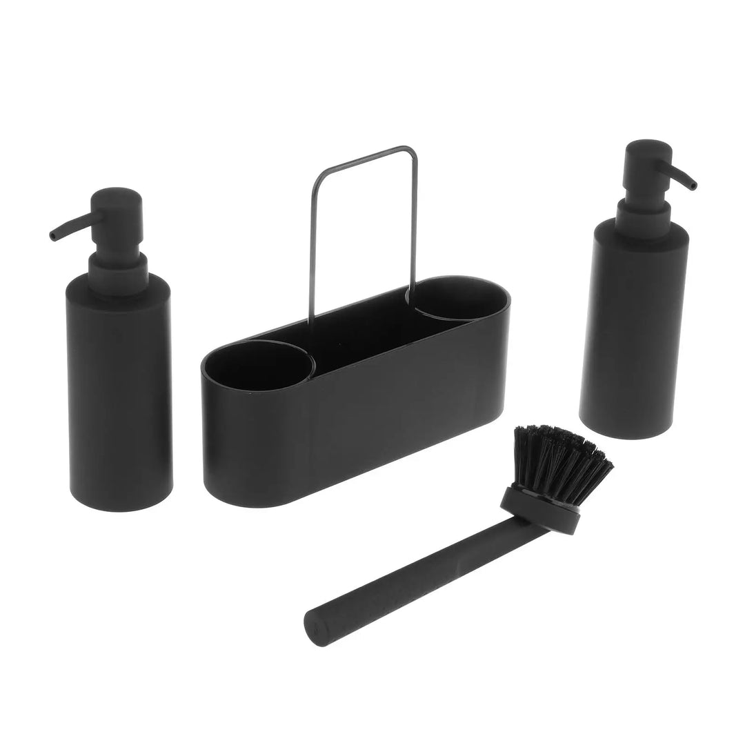 3-in-1 Kitchen Soap Dispenser with Sponge Holder And Brush - Liquid Hand Soap Dispenser for Home Countertop Hotel - ABS Material