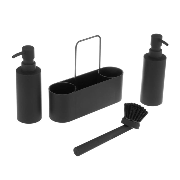3-in-1 Kitchen Soap Dispenser with Sponge Holder And Brush - Liquid Hand Soap Dispenser for Home Countertop Hotel - ABS Material