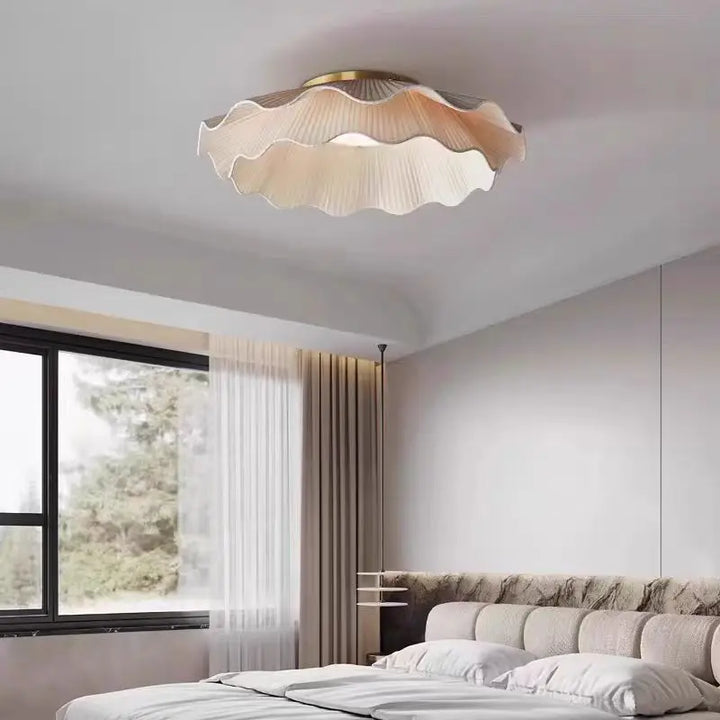 Arwen LED Wave Pendant Lamp White round Modern Nordic Design for Dining Room Study Bedroom Simple Artistic Wabi Sabi Style