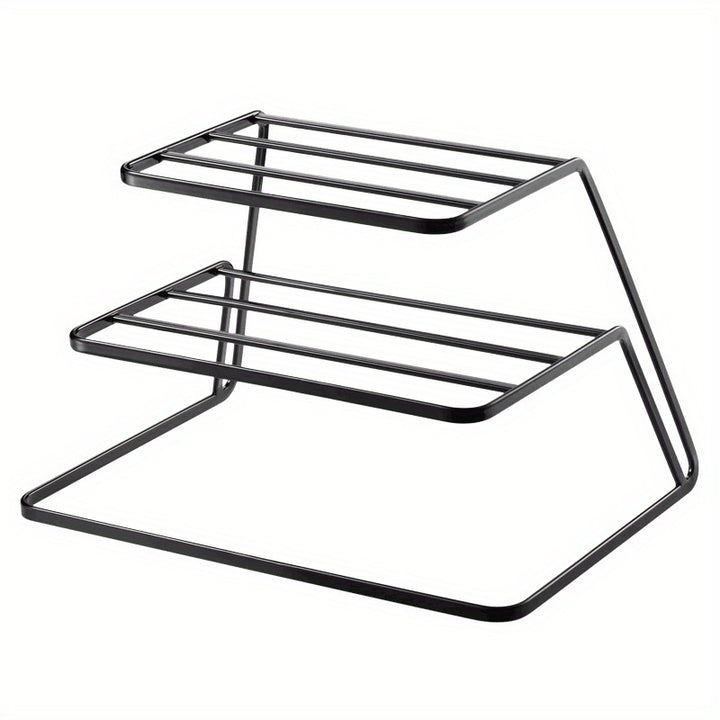 1PC Iron Three-Tier Kitchen Dish Rack Storage Organizer for Plate Tableware Drain Cabinet Layered Shelf