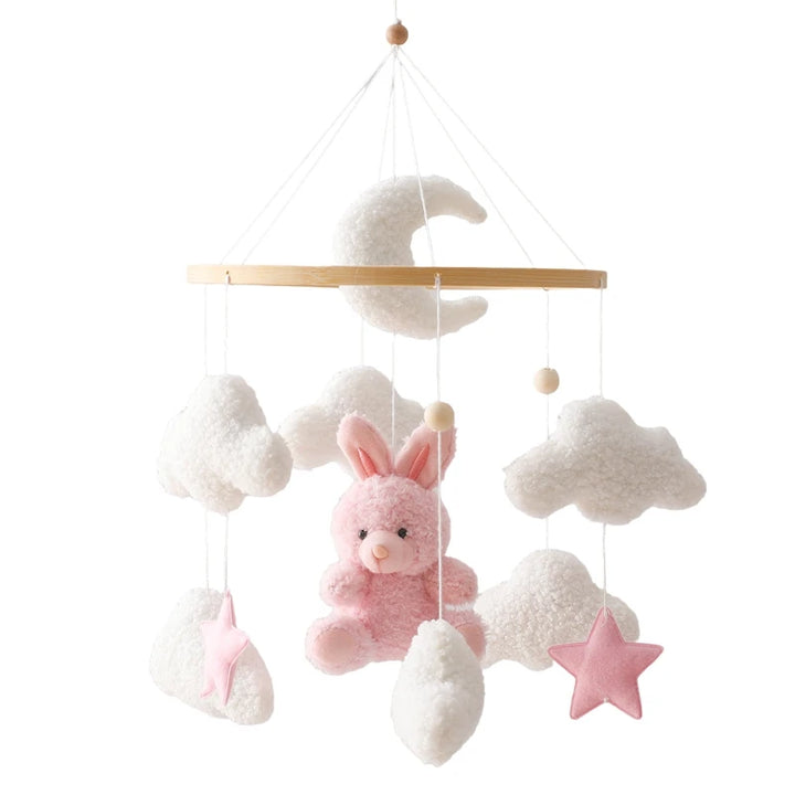 Cartoon Bear Crib Mobile – Soft Felt Music Bell for Newborns