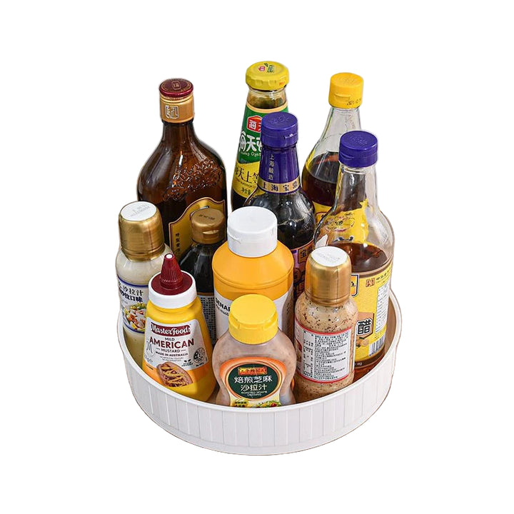 360° Rotating Spice Rack – Anti-Slip Round Organizer for Kitchen & Cabinet (1/4Pcs)