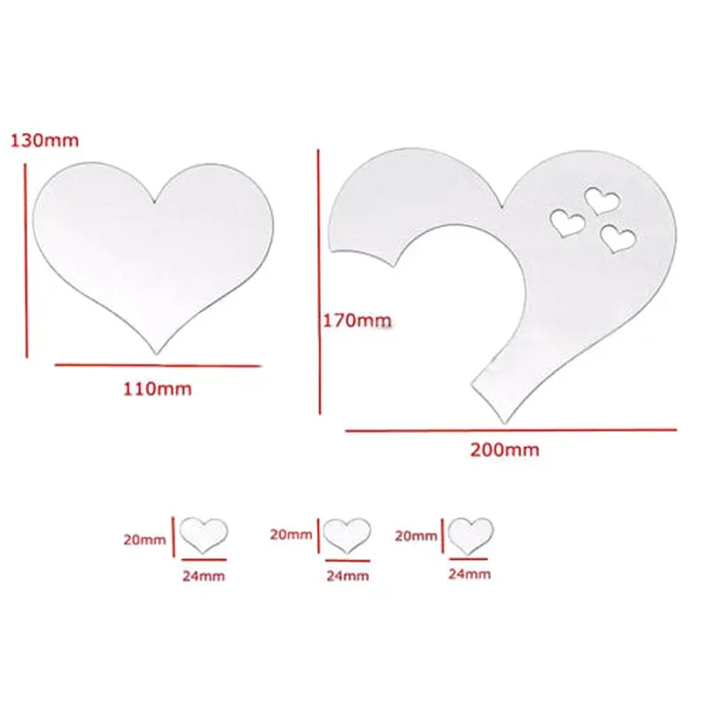 Acrylic Heart Wall Stickers – Self-Adhesive LOVE Decals for Wedding & Home Decor