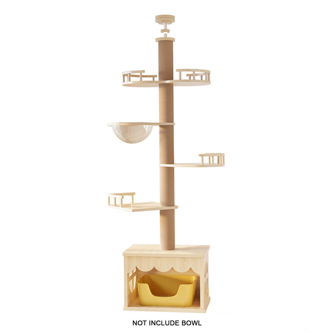 YXT Cat Tree – Floor-to-Ceiling Tower with Nest & Perch