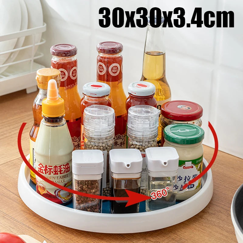 360° Rotating Spice Rack – Anti-Slip Round Organizer for Kitchen & Cabinet (1/4Pcs)