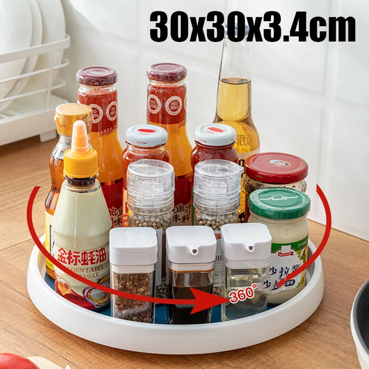 360° Rotating Spice Rack – Anti-Slip Round Organizer for Kitchen & Cabinet (1/4Pcs)