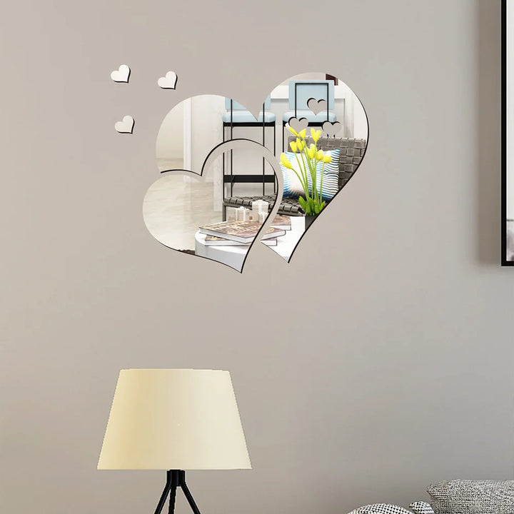 Acrylic Heart Wall Stickers – Self-Adhesive LOVE Decals for Wedding & Home Decor
