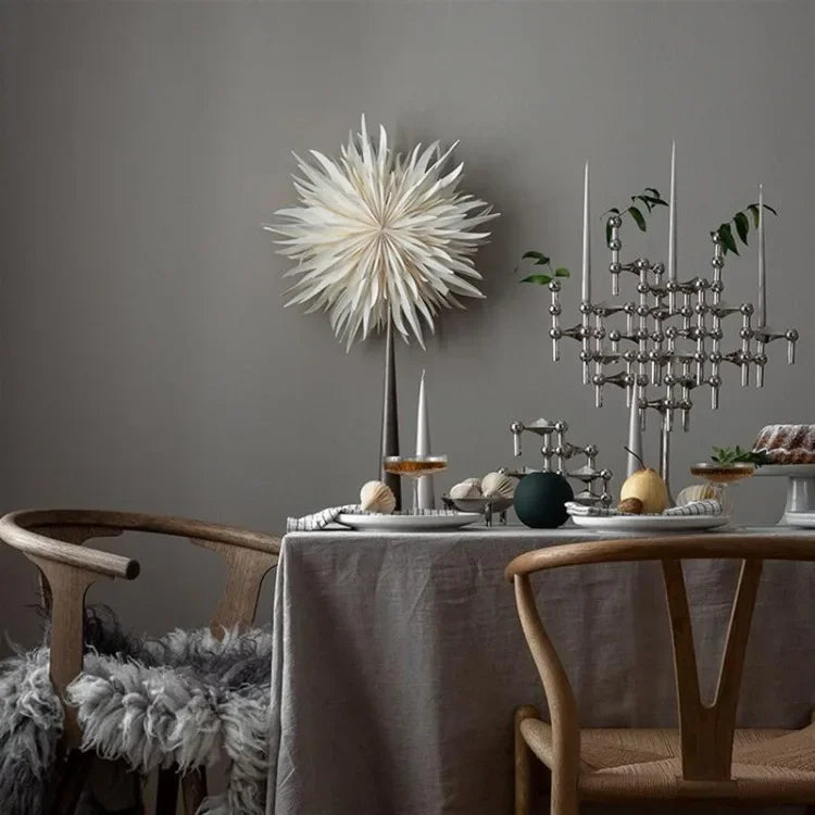 Nordic Silver Metal Molecular Structure Candle Holder Modern Style Stainless Steel Candelabra Living Room Centerpiece Decoration Gift