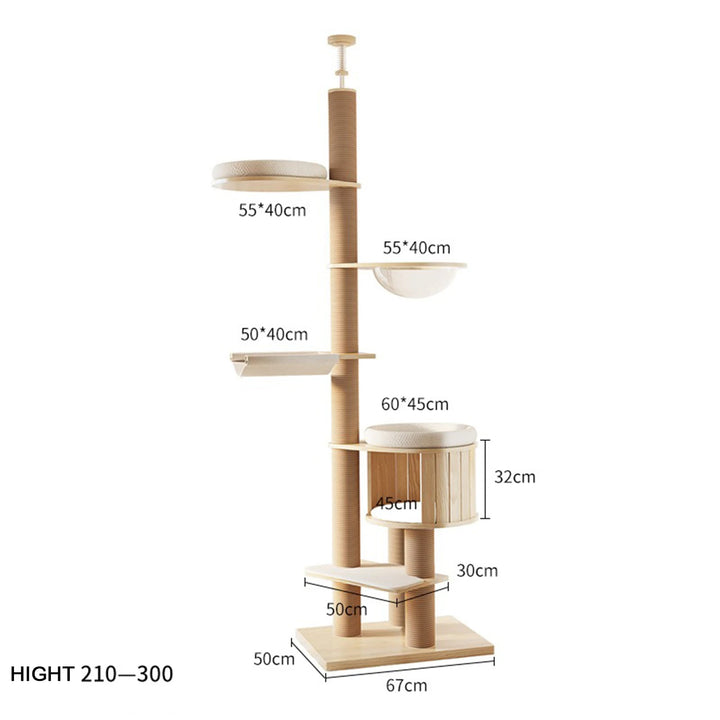 YXT Cat Tree – Floor-to-Ceiling Tower with Nest & Perch
