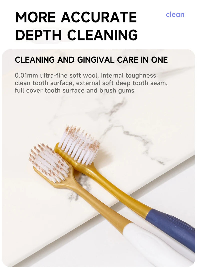 Soft Adult Toothbrush – Wide Head, Ultra-Fine Bristles for Gum Care & Travel