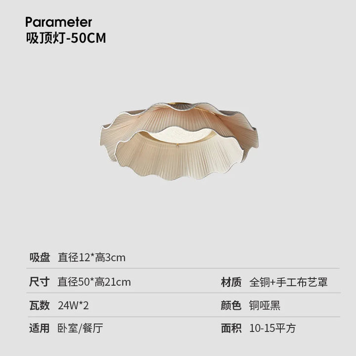 Arwen LED Wave Pendant Lamp White round Modern Nordic Design for Dining Room Study Bedroom Simple Artistic Wabi Sabi Style