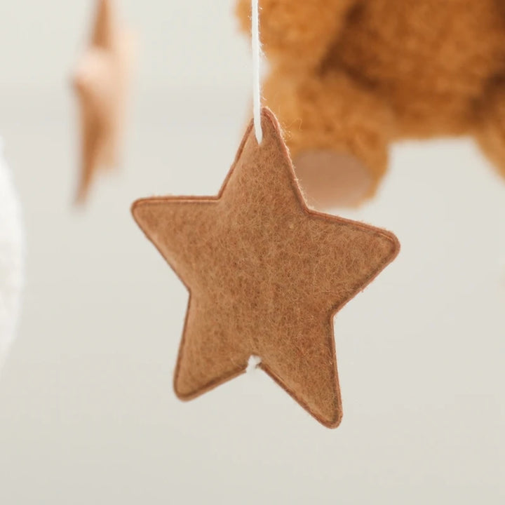 Cartoon Bear Crib Mobile – Soft Felt Music Bell for Newborns