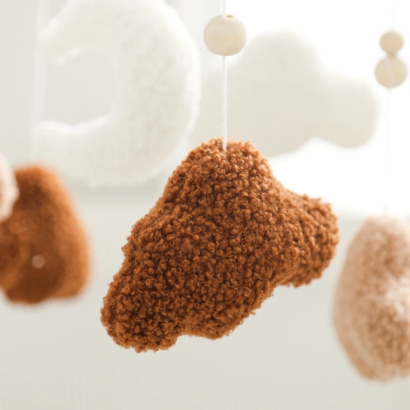 Cartoon Bear Crib Mobile – Soft Felt Music Bell for Newborns