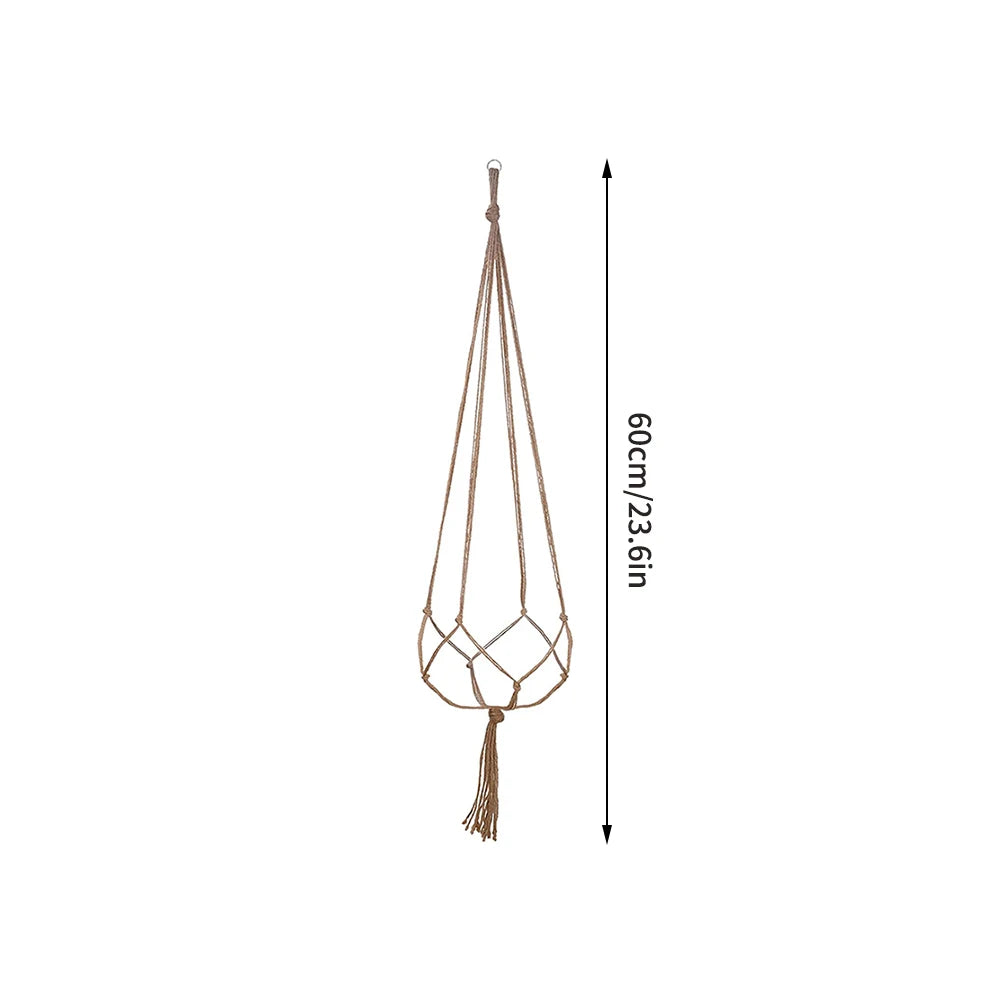 Hand-Woven Cotton Rope Plant Hanger – Indoor & Outdoor Boho Wall Decor