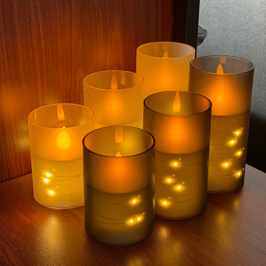 LED Acrylic Candle Set – Remote-Controlled Flameless Lights with Timer for Christmas & Weddings